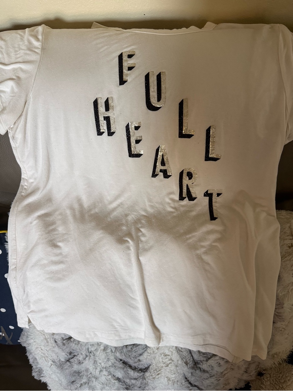 Old Navy White Short Sleeve Tee with Black Lettering